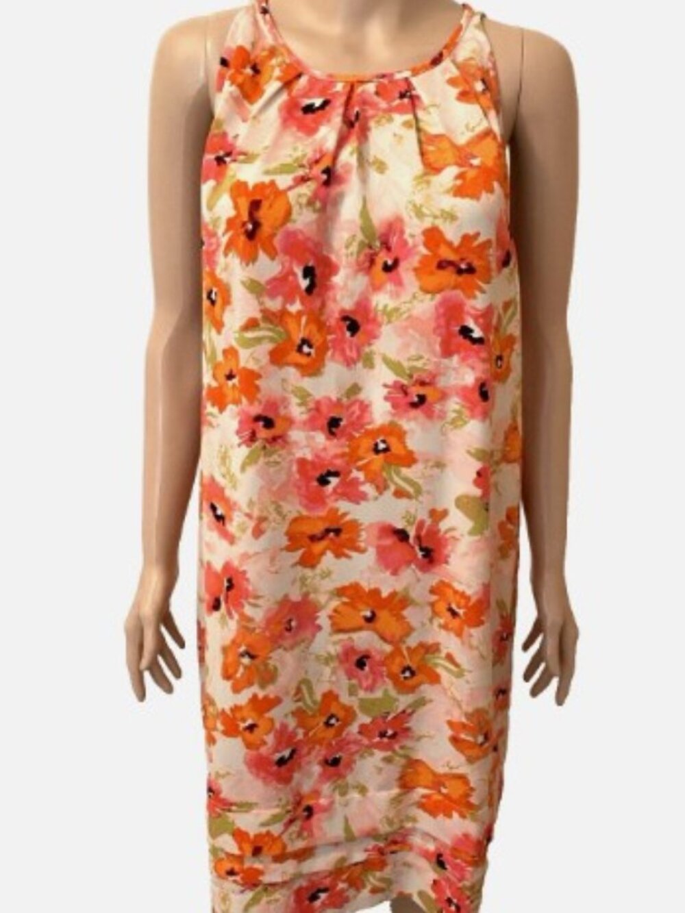 LOFT Sleeveless Floral Print with Tiered Hemline Dress Size 14 - Excellent